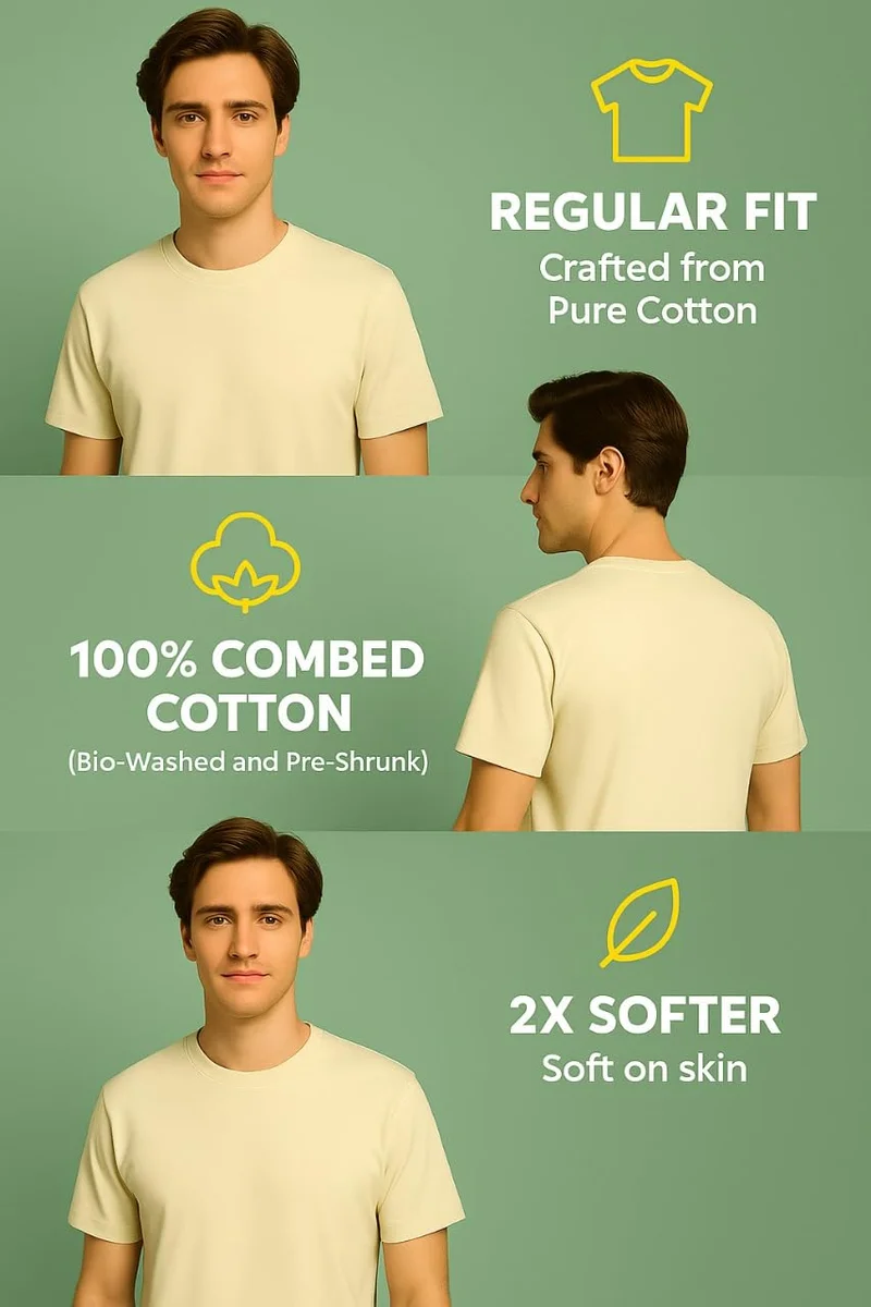 Nobero  Men's Olive Green Cotton T-Shirt for Men for Men | Best Price UAE