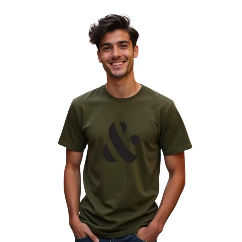 Nobero Men's Olive Green Cotton T-Shirt for Men