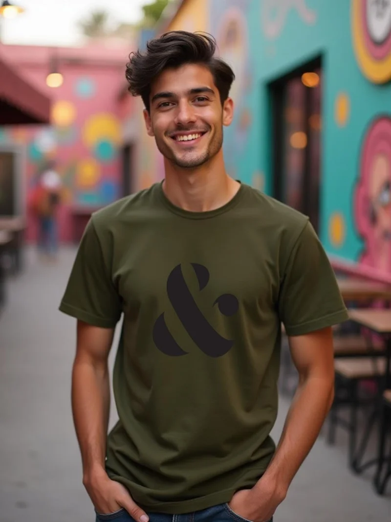 Nobero  Men's Olive Green Cotton T-Shirt for Men for Men | Best Price UAE