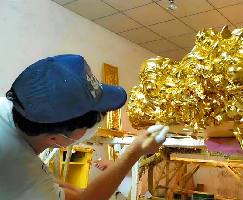 FGLC Gold Leaf (100 sheets Imitation Gold Foil) for Art Crafts Decoration Gilding Crafting Frames Size 8 x 8 cm - Image 5