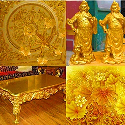 FGLC Gold Leaf (100 sheets Imitation Gold Foil) for Art Crafts Decoration Gilding Crafting Frames Size 8 x 8 cm - Image 4