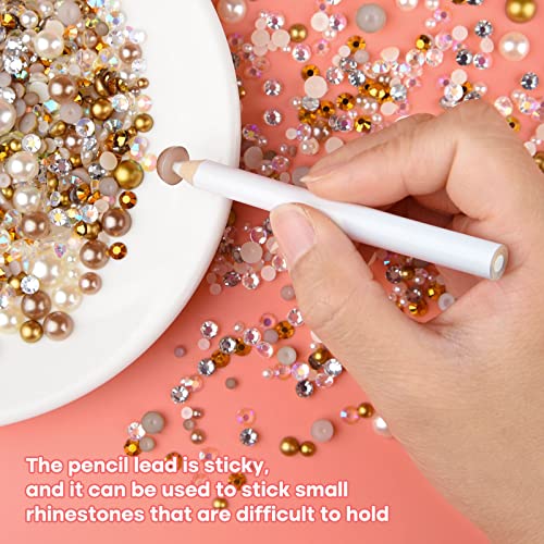 ASTARON 50g Mix Flatback Rhinestones Half Pearls for Craft Mixed Size 3mm-10mm Flat Back Rhinestones for Crafts Flatback Pearls for DIY Tumblers Mugs Nail Art Shoes Clothes (Champagne Gold Series) - Image 5