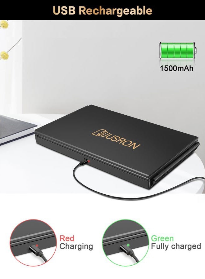 JUSRON 360 Viewing Angle Self Hair Cutting Mirror, Clear Anti-Fog HD Glass, USB Rechargeable, Easy to Use, Height Adjustable, Portable, Good Choice for Gifts - Image 3