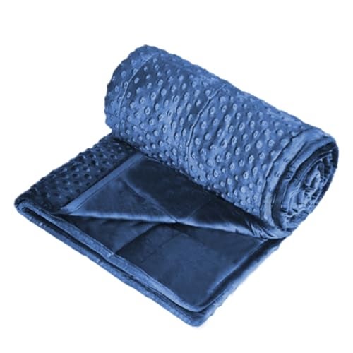 ALANSMA Reversible Weighted Blanket for All Season, Luxury Velvet, Warm and Cool, Adult 15Lb Blue Weighted Blanket, Enjoy Sleeping Anywhere(Blue,60"x80" 15lbs) - Image 5