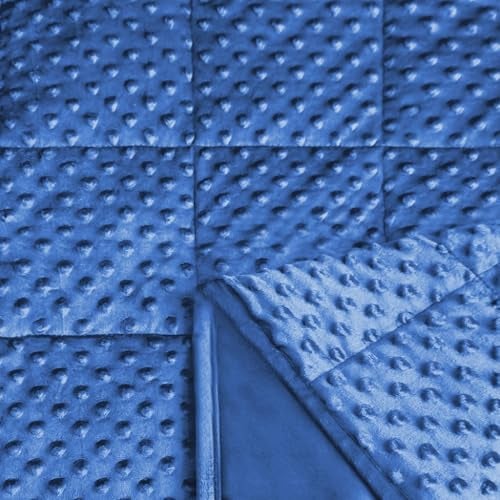 ALANSMA Reversible Weighted Blanket for All Season, Luxury Velvet, Warm and Cool, Adult 15Lb Blue Weighted Blanket, Enjoy Sleeping Anywhere(Blue,60"x80" 15lbs) - Image 4