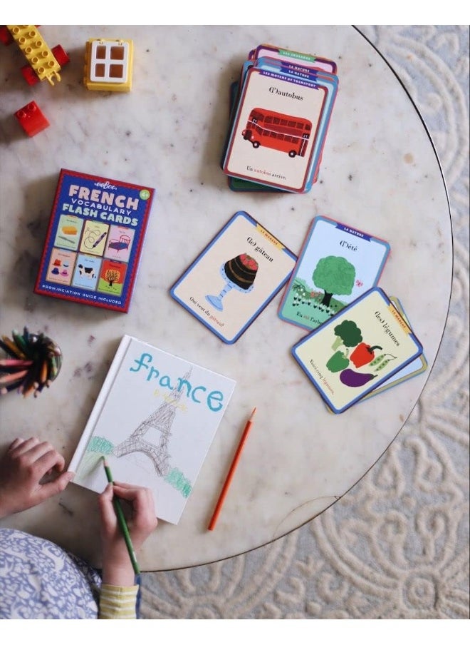 eeboo eeBoo: French Vocabulary Flash Cards, 56 Cards Included in The Set, Durable and Easy to Use, Pronunciation Guide Included, for Ages 4 and up  - Image 2