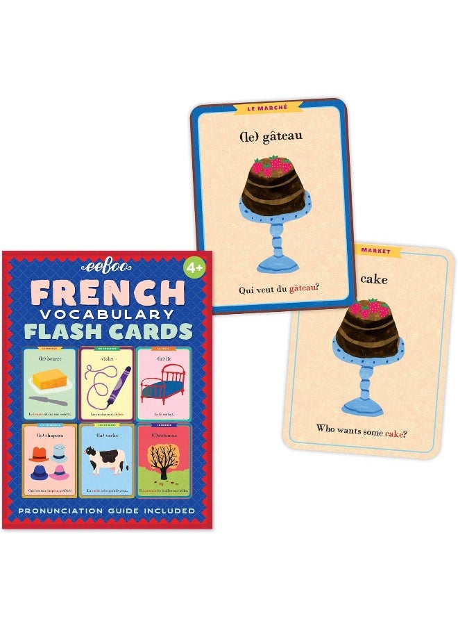 eeboo eeBoo: French Vocabulary Flash Cards, 56 Cards Included in The Set, Durable and Easy to Use, Pronunciation Guide Included, for Ages 4 and up  - Image 3
