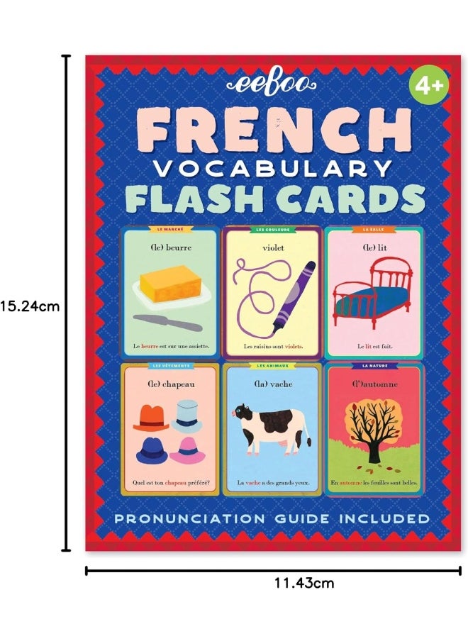 eeboo eeBoo: French Vocabulary Flash Cards, 56 Cards Included in The Set, Durable and Easy to Use, Pronunciation Guide Included, for Ages 4 and up  - Image 4