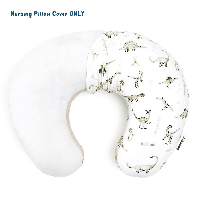 GRSSDER Nursing Pillow Cover Stretchy Minky Removable Nursing Covers for Breastfeeding Pillows, Ultra Soft Comfortable Slipcover for Boy and Girls, Stylish Pretty Dinosaur - Image 2
