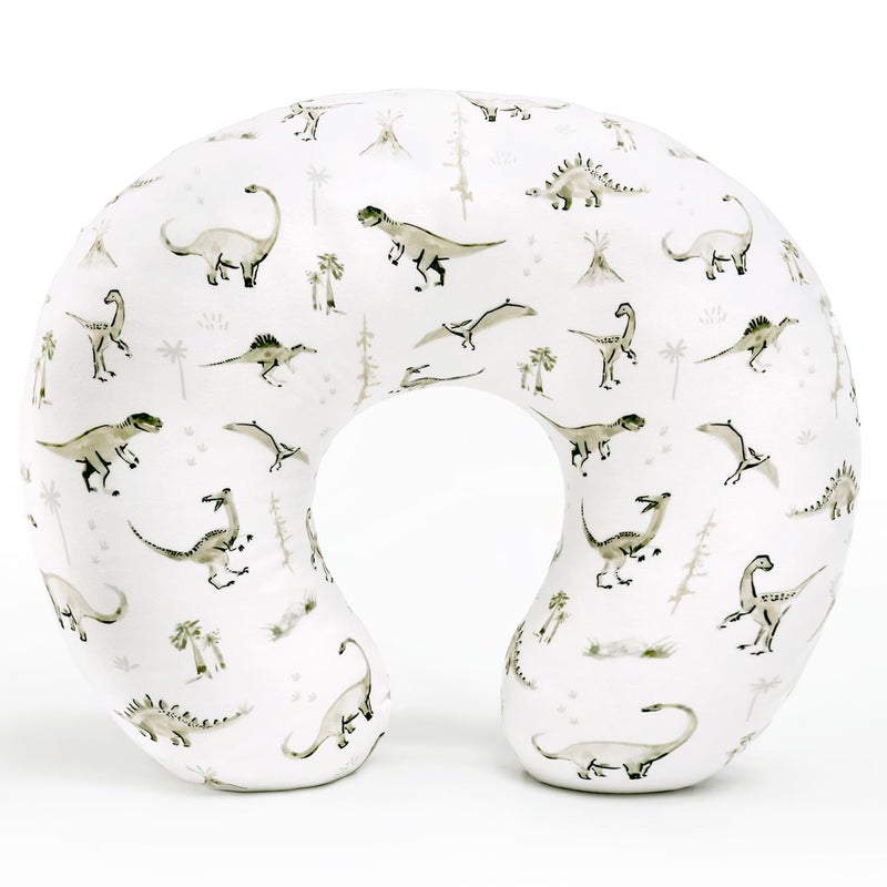 GRSSDER Nursing Pillow Cover Stretchy Minky Removable Nursing Covers for Breastfeeding Pillows, Ultra Soft Comfortable Slipcover for Boy and Girls, Stylish Pretty Dinosaur - Image 1