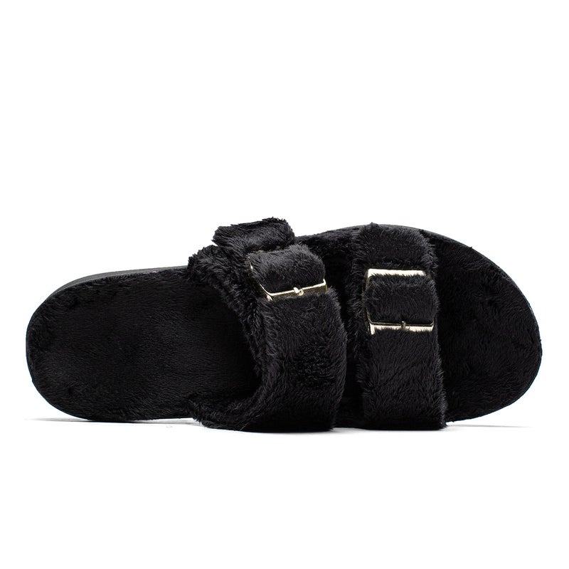 SOLLBEAM Womens Plantar Fasciitis Women's Fuzzy House Orthopedic Slippers Open Toe Orthopedic Arch Support Orthotic Heel Cup sandals Indoor Outdoor - Image 5