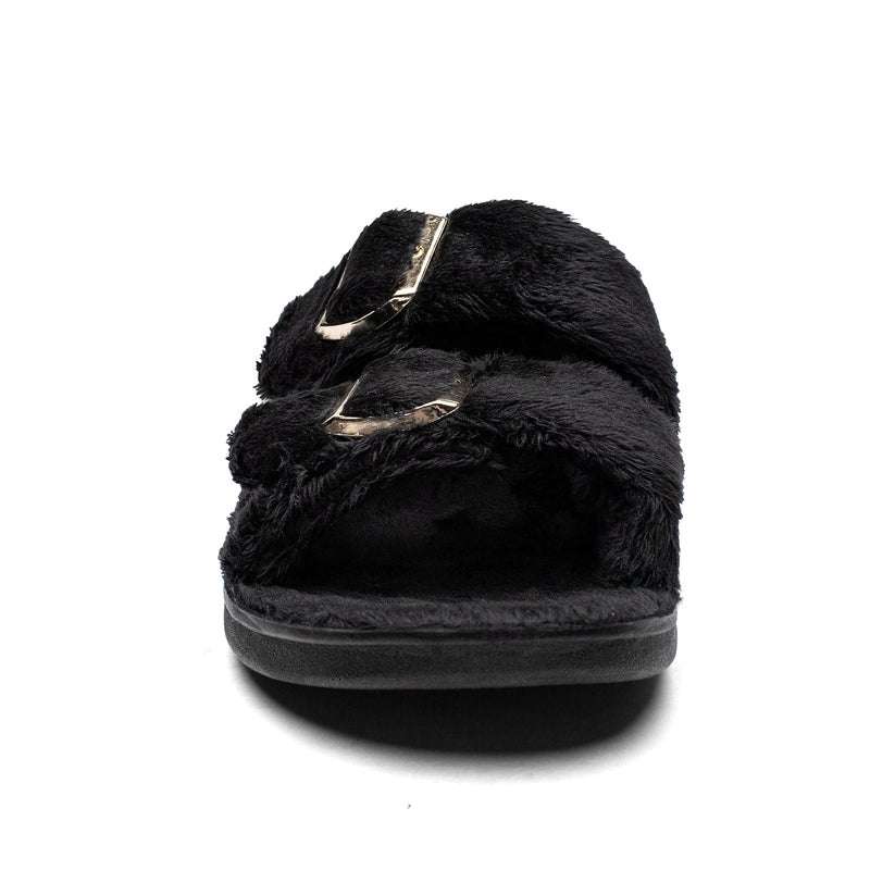 SOLLBEAM Womens Plantar Fasciitis Women's Fuzzy House Orthopedic Slippers Open Toe Orthopedic Arch Support Orthotic Heel Cup sandals Indoor Outdoor - Image 4
