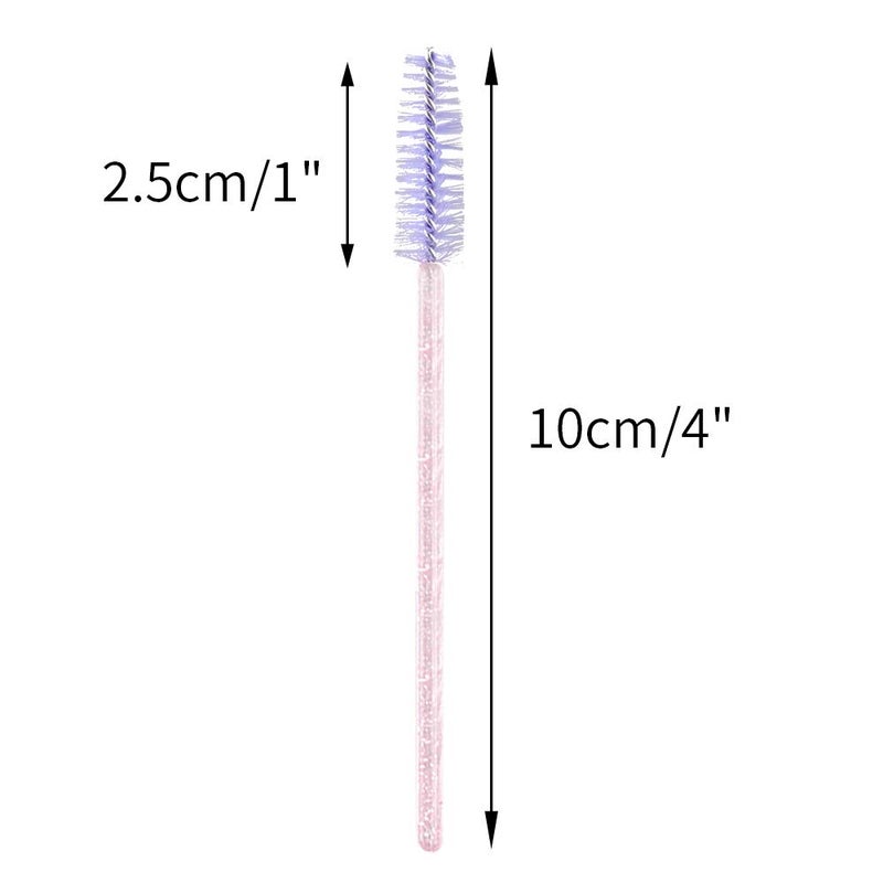 G2PLUS 100PCS Crystal Eyelash Brush, Disposable Mascara Wands, Lash Spoolies Applicator Makeup Kits for Applying Mascara, Lash Extensions and Eyebrow Brush (Pink + Purple) - Image 2