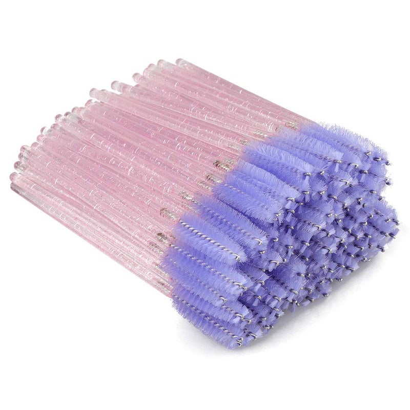G2PLUS 100PCS Crystal Eyelash Brush, Disposable Mascara Wands, Lash Spoolies Applicator Makeup Kits for Applying Mascara, Lash Extensions and Eyebrow Brush (Pink + Purple) - Image 1