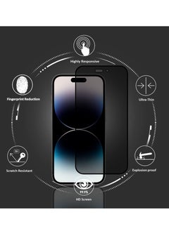 Houmt Privacy Screen Protector for iPhone 14 Pro Max 6.7 inch 2 Pack 2022 Anti Spy 9H Tempered Glass Edge to Edge Full Coverage  - Image 5