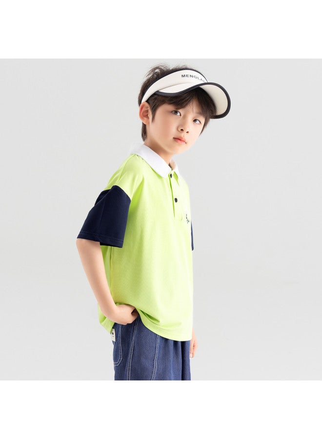 Cool Refreshing】 Boys' Polo Shirt 2025 Summer Sun Protection Breathable Kids T-shirt Casual Stylish Short Sleeve - Image 3