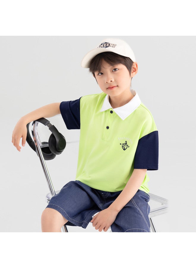 Cool Refreshing】 Boys' Polo Shirt 2025 Summer Sun Protection Breathable Kids T-shirt Casual Stylish Short Sleeve - Image 5