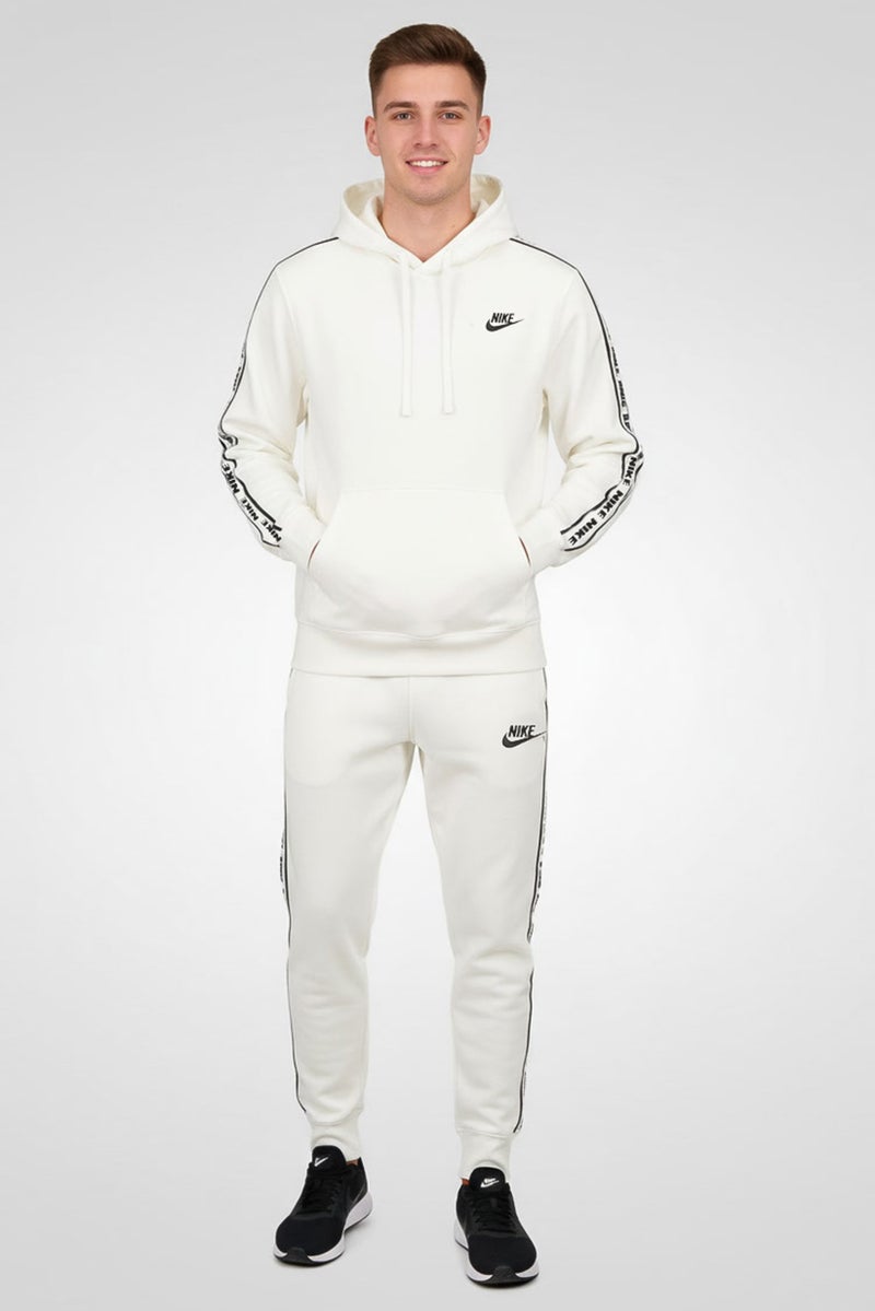 Nike Men 2 Pieces Sportswear Fit Embroidered Logo Outdoor Tracksuit, White - Image 1