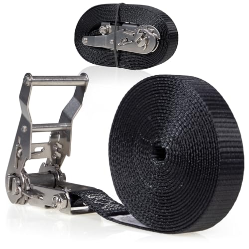 US Cargo Control Endless Ratchet Straps 1" X 15' (2-Pack), 3,300 LBS Break Strength, Stainless Steel Tie Downs, Marine Tie Down Straps for Boats, ATVs, Trees, Camping, Snow, Saltwater Applications - Image 5