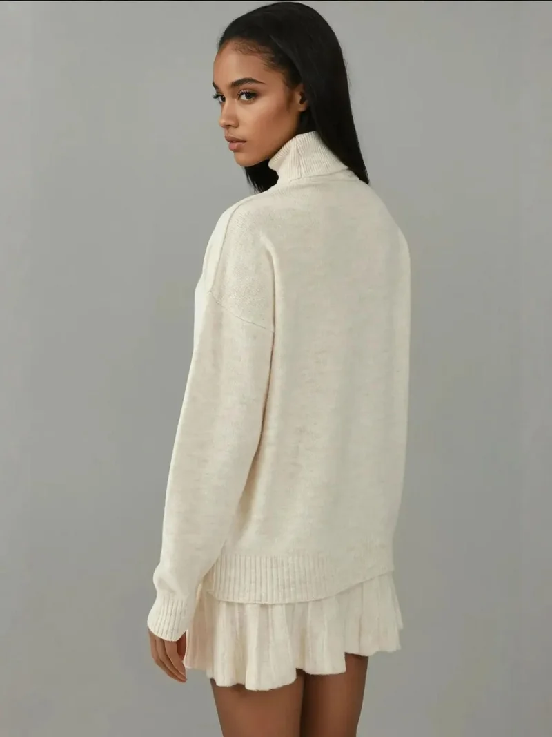 BIG DART BDART Textured Oversized Turtleneck Knit Co-Ord Set