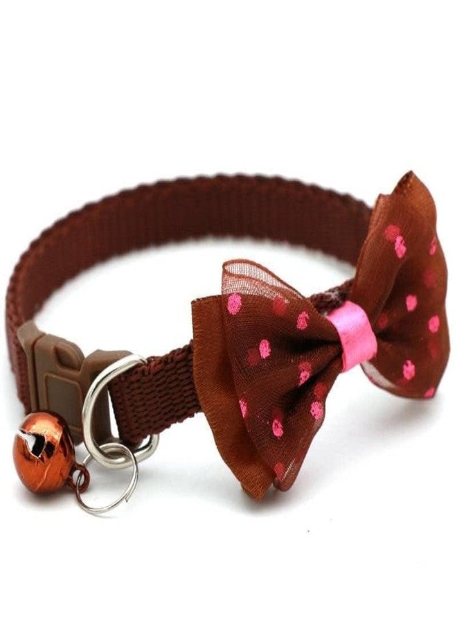 D&C PAWS Cat Collars Breakaway with Bell & Bow | Kitten & Small Dogs Soft Adjustable Collar | Safe, Durable & Protective Neckband for Cats & Puppies | Cute Bow Design (Color May Vary)-Multicolor