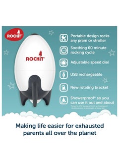 ROCKIT Portable Baby Rocker 2.0 USB Rechargeable, Portable Baby Sleep Aid Gently Rocks Any Stroller or Buggy, Adjustable Speed with 60-Minute Timer,Fits All Pushchairs & Prams to Create a Baby Bouncer  - Image 3