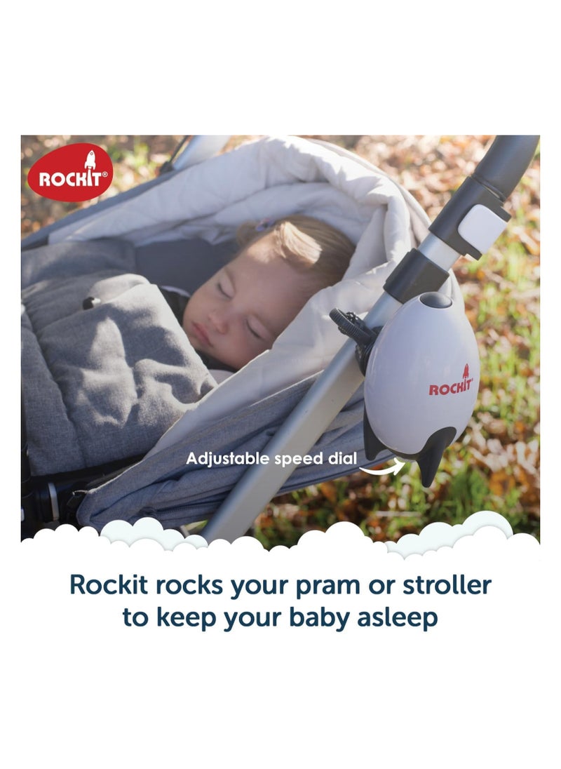 ROCKIT - Portable Baby Rocker 2.0 USB Rechargeable, Portable Baby Sleep Aid Gently Rocks Any Stroller or Buggy, Adjustable Speed with 60-Minute Timer,Fits All Pushchairs & Prams to Create a Baby Bouncer - Image 1