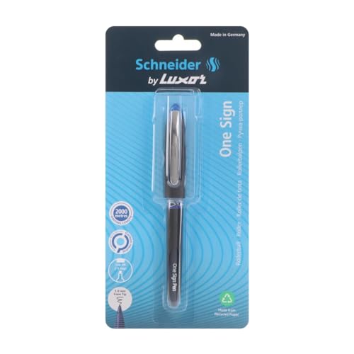 Luxor Schneider, One Sign Roller Ball Pen - Blue, 1.0 mm, 2000 mtrs writing length, Waterproof Ink, Consistent ink flow, Ideal for Professionals & Office essential - Image 1