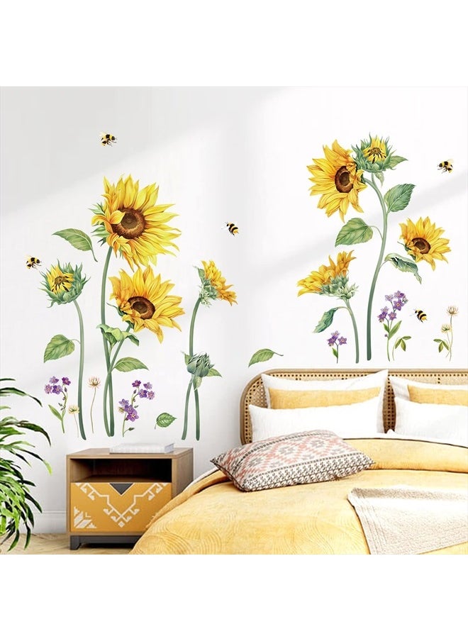 Large Sunflower Wall Decals Flower Grass Wall Stickers Bedroom Living Room Kitchen Wall Decor - pzsku/ZA7433853B0375C2902D8Z/45/_/1741156878/da263f8c-4207-444f-8301-05d774350450