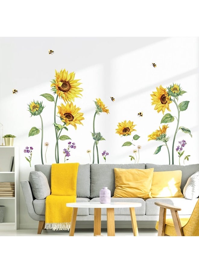 Large Sunflower Wall Decals Flower Grass Wall Stickers Bedroom Living Room Kitchen Wall Decor - pzsku/ZA7433853B0375C2902D8Z/45/_/1741156879/5692306d-a27d-4471-8a11-b62fae6b247f