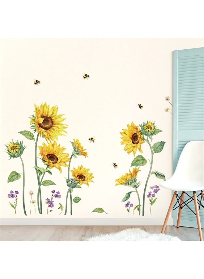 Large Sunflower Wall Decals Flower Grass Wall Stickers Bedroom Living Room Kitchen Wall Decor - pzsku/ZA7433853B0375C2902D8Z/45/_/1741156882/63cde6ed-7e33-4621-893e-4fb7bb665da3