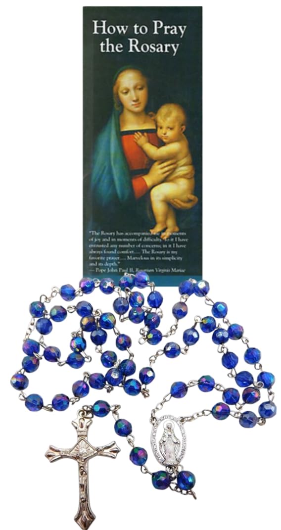 Westman Works How to Pray the Rosary Pamphlet Gift Set with Faceted Acrylic Bead Rosary - Image 1
