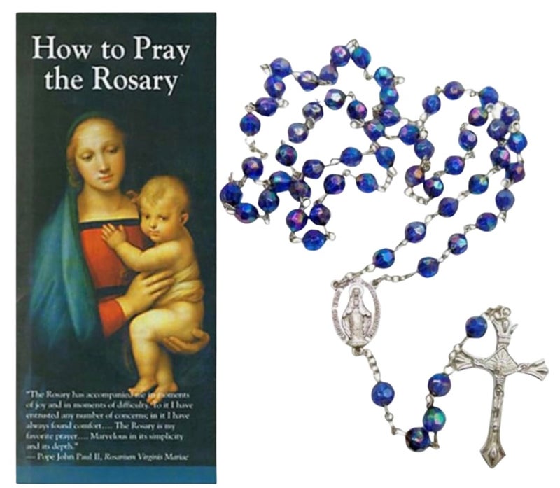 Westman Works How to Pray the Rosary Pamphlet Gift Set with Faceted Acrylic Bead Rosary - Image 3
