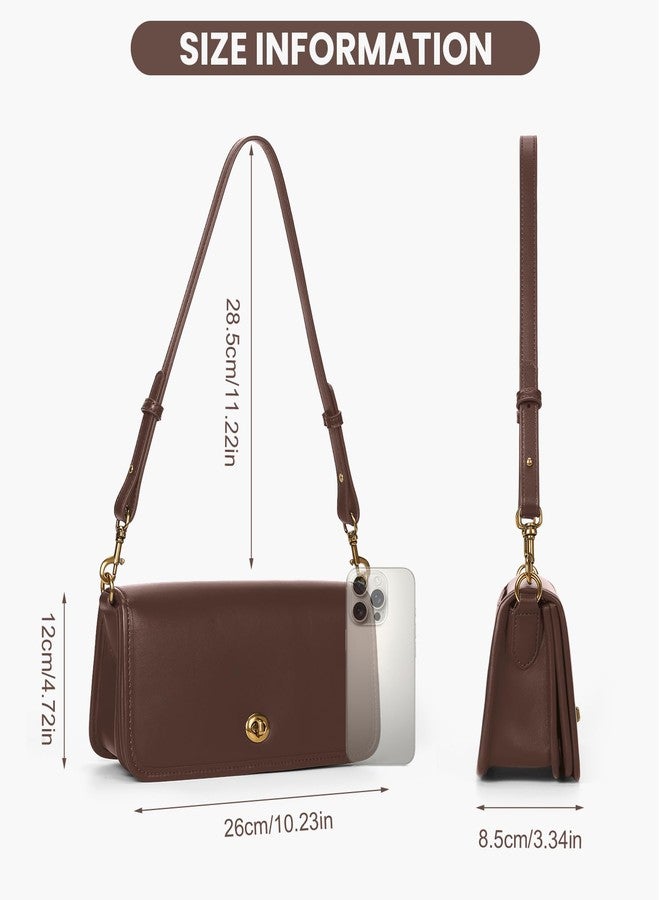 JQWSVE Shoulder Bags for Women Small Purses Trendy Handbag PU Leather Shoulder Purse Everyday Purse Underarm Bags, Coffee, 260.00x120.00x85.00mm/10.24x4.72x3.35inch, Y2k - Image 3