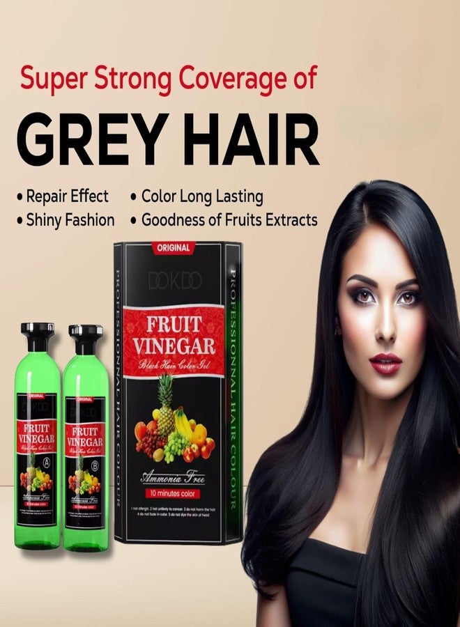 DOKDO Fruit Vinegar Gel Hair Color, Organic & Natural Hair Color For Men & Women Dye for Black Hair (Black, 1000ml (500ml X 2)) - Image 5