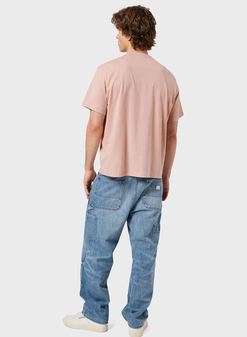 امريكان ايجل تي شيرت بياقة دائرية ورسمة