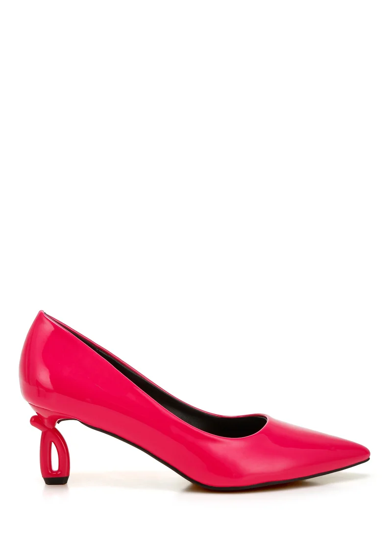 London Rag Pointed Toe Fantasy Heel Pumps in Fuchsia