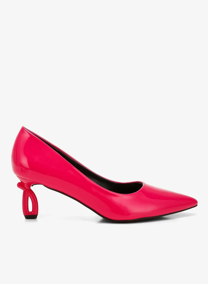 Pointed Toe Fantasy Heel Pumps in Fuchsia