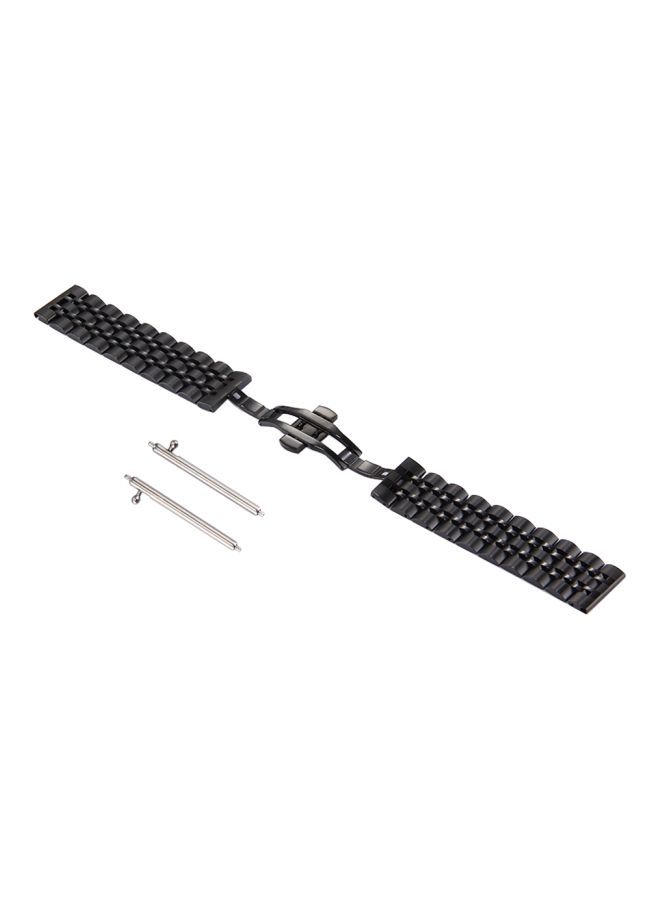 NIBEMINENT Classic Steel Watchband For Samsung Gear S3 Black - Image 1