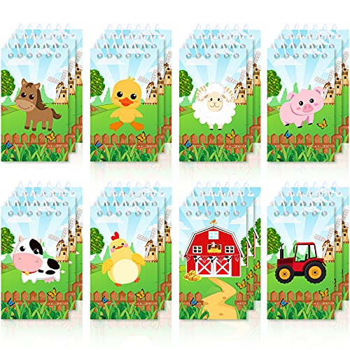 Clabby 24 Pcs Farm Animal Mini Notepad Farm Animal Party Favors for Kids Chick Pocket Journal Notebook Small Barnyard Spiral Notebook Bulk for Summer Birthday Party Decor School StudentCute Style - Image 1