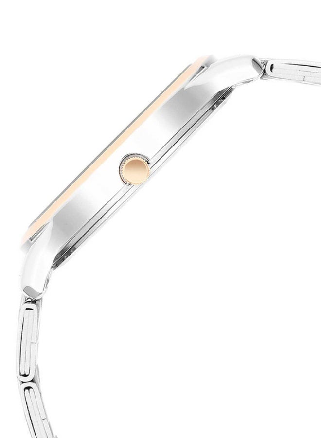 TITAN ساعة تيتان كاريشما التناظرية ذات القرص الأخضر المستدير بحزام من الفولاذ المقاوم للصدأ ذو لونين للرجال-1825KM03 - Image 4