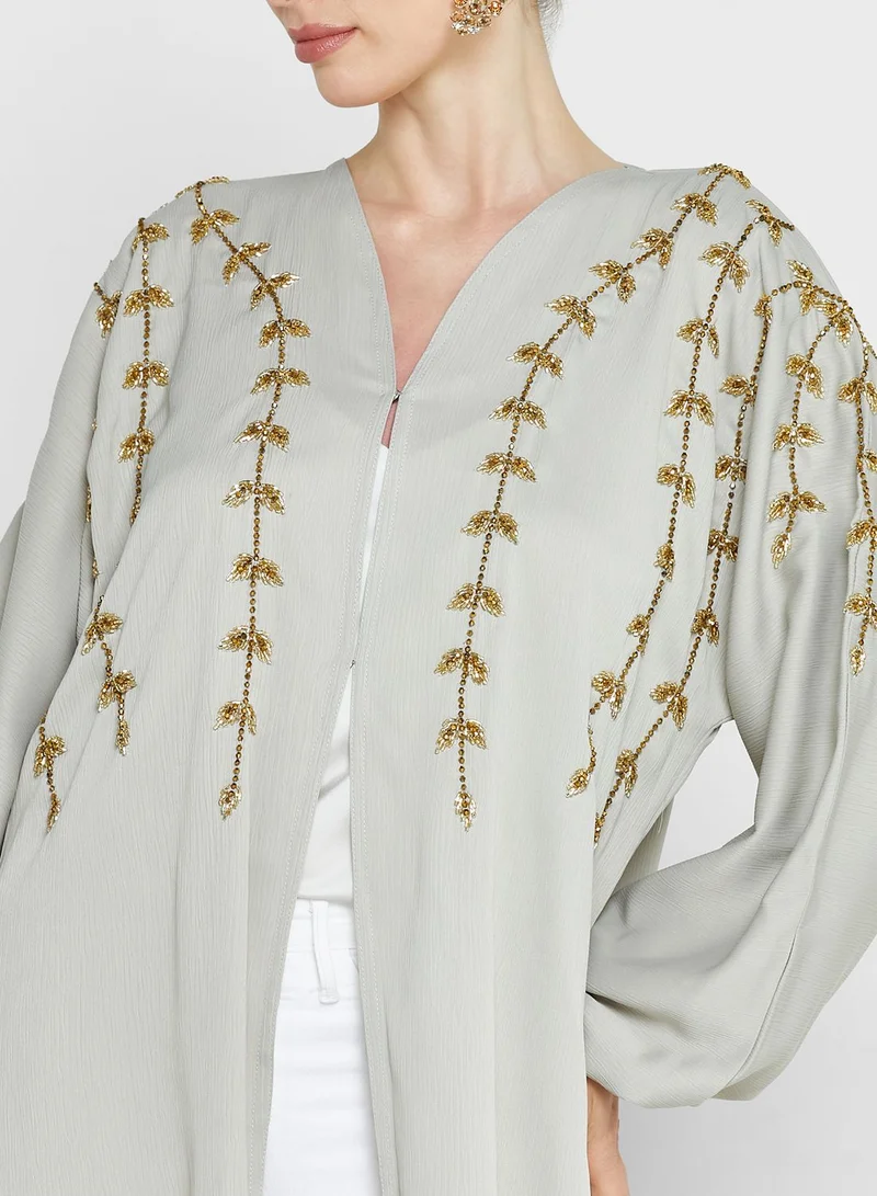 hayas closet V-Neck Embellished Abaya