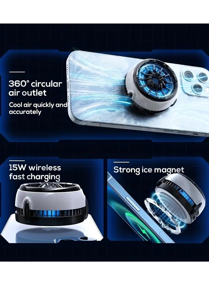 CX03 Cell Phone Semiconductor Magnetic Cooling Fan Radiator with Wireless Charging Function for PUBG Game Cooler for IOS Android - Image 4