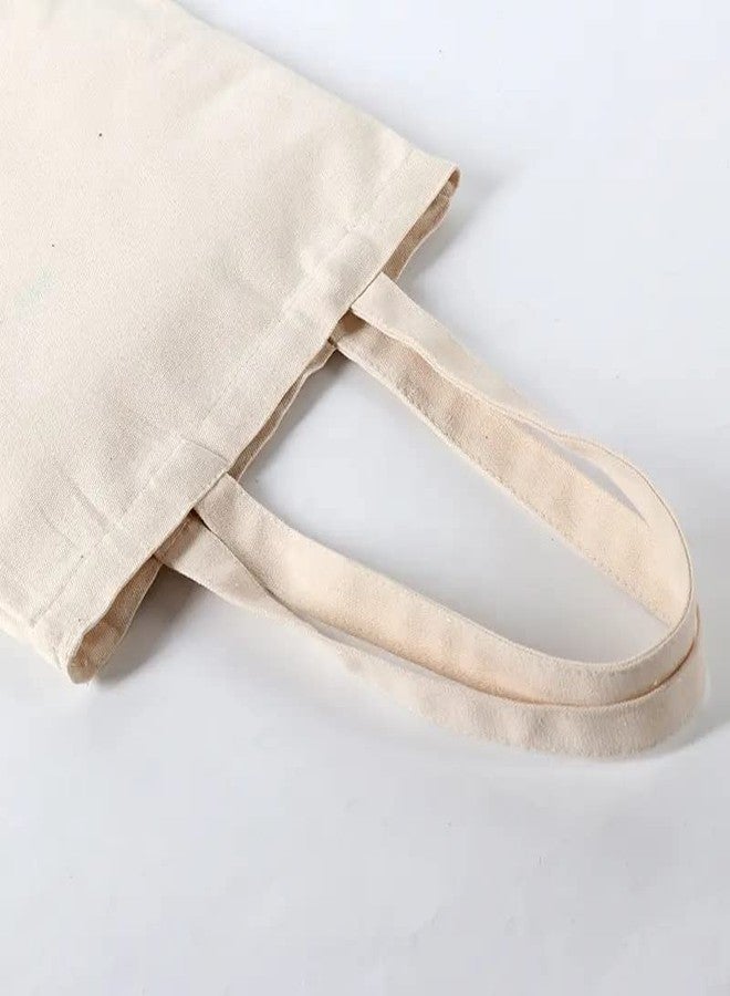 Mluffy Washable Organic Cotton Canvas Fashionable Tote Plain Carry Bag | Lightweight Medium Reusable Grocery Shopping Cloth Bag for Girl's and Men's (Off White) (Pack Of 2) - Image 5