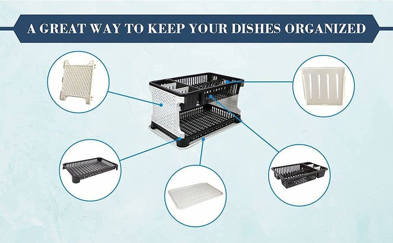 VATTU Plastic Kitchen Organizer Rack with Water Storing Tray - Image 2