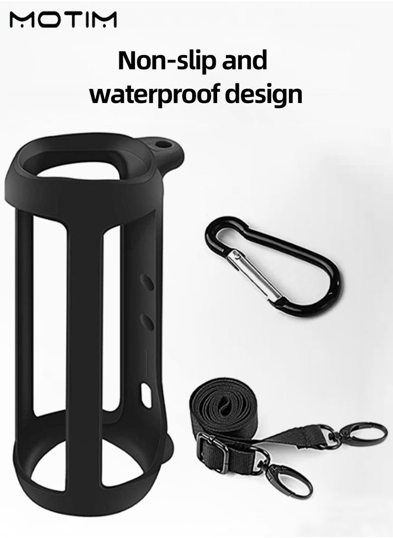 Motim JBL FLIP 6 Bluetooth Speaker Silicone Case, Waterproof Carrying Case, Portable Travel Storage Bag With Shoulder Strap and Carabiner  - Image 2