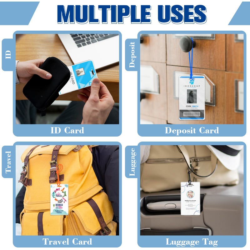 XUWAIDSGN 100 Pack 5 Mil Laminating Pouch with Clear Loop 2 1/2" x 4 1/4" Luggage Tag Laminating Pouches with Slot Hole Thermal Laminate Pouch Tags Kit Resealable for Work Permits Pass Cards Student ID Cards - Image 5