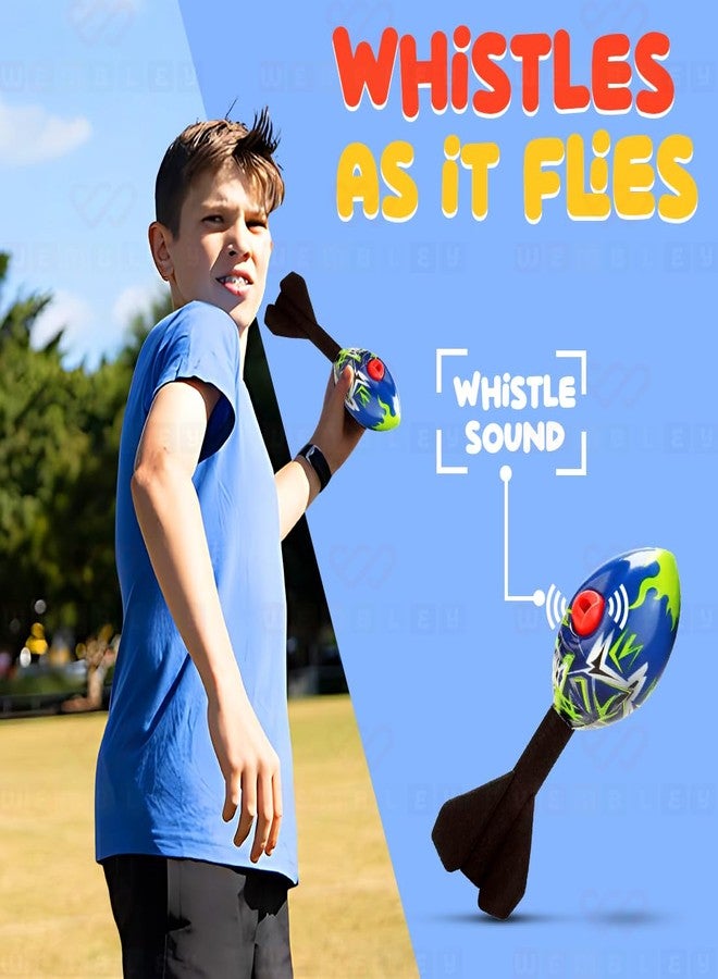 Wembley Missile Foam Rocket Toys for Kids with Whistling Sound Aerodynamic Rocket Ball Fly High Action Launcher Outdoor Toys Gift for Boys Girls (Blue) - Image 2