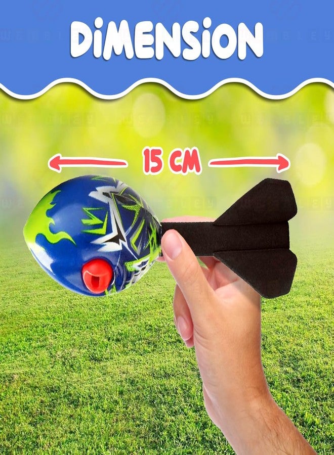 Wembley Missile Foam Rocket Toys for Kids with Whistling Sound Aerodynamic Rocket Ball Fly High Action Launcher Outdoor Toys Gift for Boys Girls (Blue) - Image 3