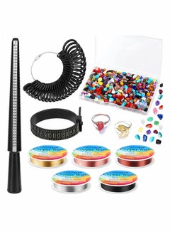 Ring Making Kit Size Measurement Tool With Core Finger Jewelry Thread And Crystal Gem Beads For Diy